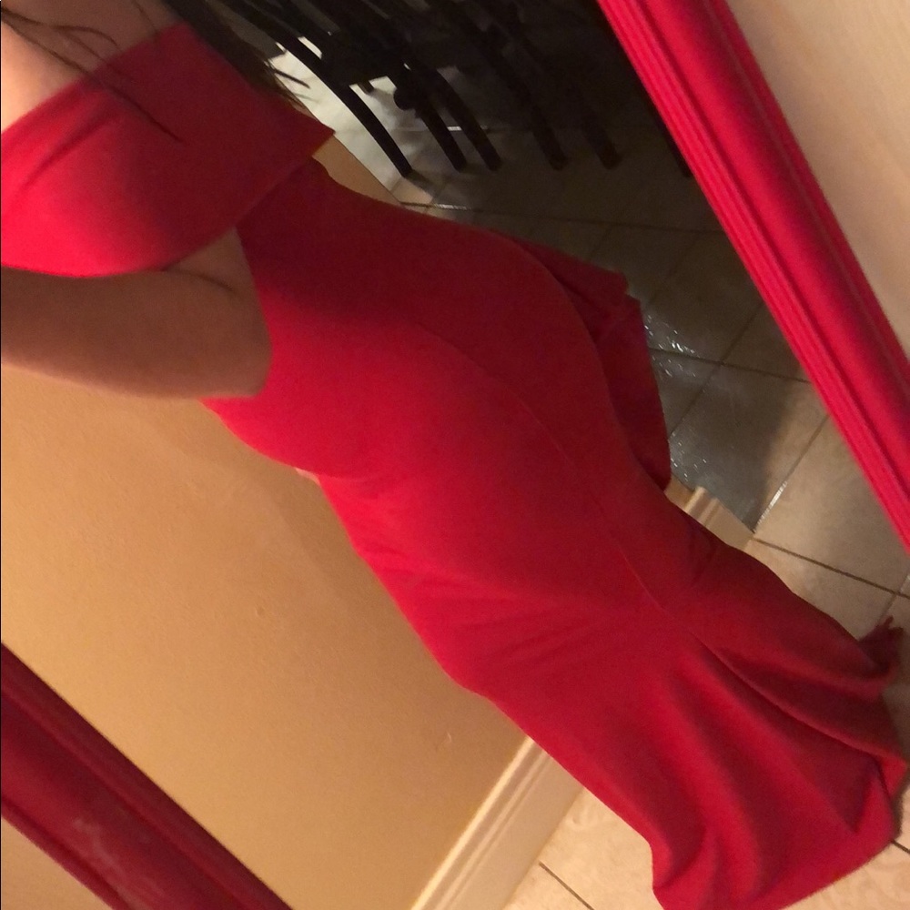 Red long dress fashion nova
